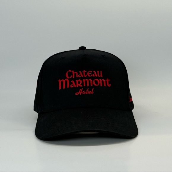 Chateau Marmont Concierge Hat – Black & Red Embroidered Snapback - Picture 3 of 6